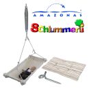 Amazonas Babyh&auml;ngematte Kaya mit Inlay Sunny cacao, Schlummerli Feder und Deckenhaken
