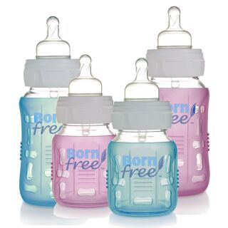 BornFree Silikon &Uuml;berzug f&uuml;r Glasflaschen blau 160ml