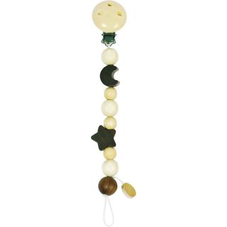 Heimess Schnullerkette Mond und Stern Ahorn und Nussbaum natur