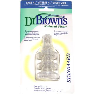 Dr Browns Silikonsauger 2er Pack Babyflasche Sauger Standard ab 3 Monate 